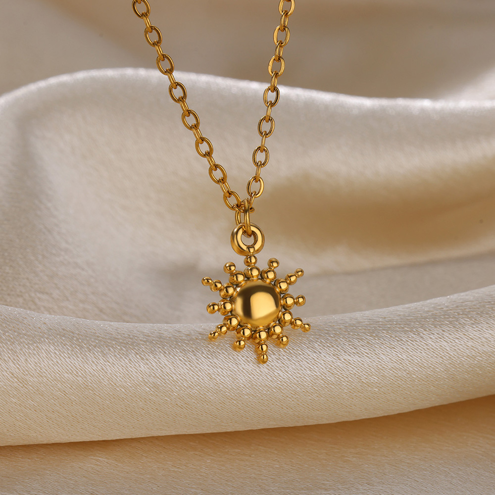Kalung geometris baja tahan ka - Birth Flower Necklace ulasan dan harga