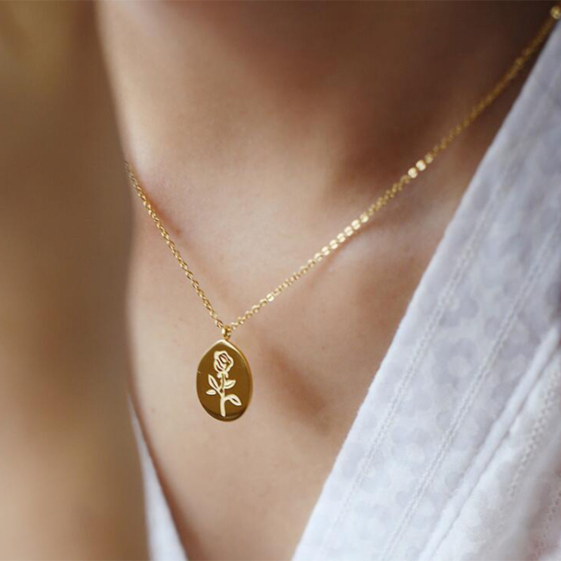 Kalung Baja Tahan Karat Lionti - Birth Flower Necklace ulasan dan harga