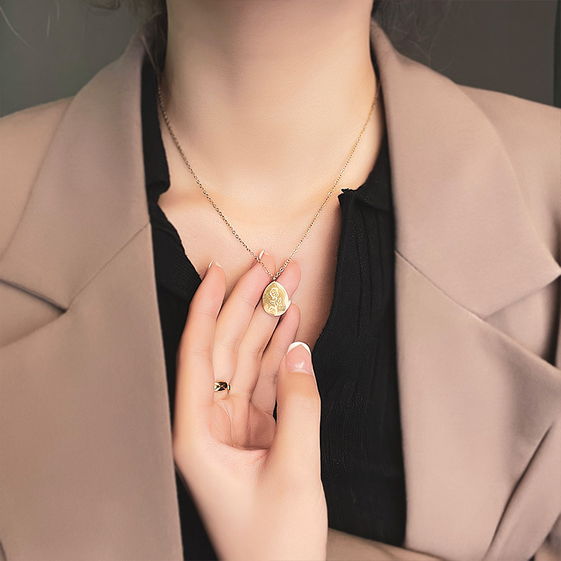 Kalung Baja Tahan Karat Lionti - Birth Flower Necklace ulasan dan harga