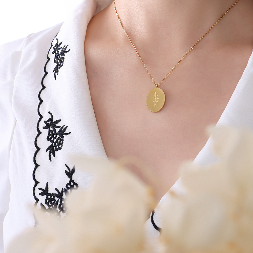 Ins Baru Kalung Liontin Bunga  - Birth Flower Necklace ulasan dan harga