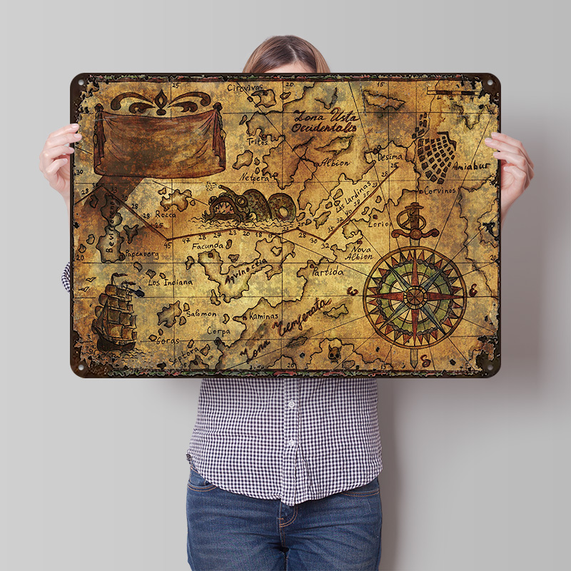 Peta Dunia Vintage Cetak Poste - Custom Map Poster ulasan dan harga